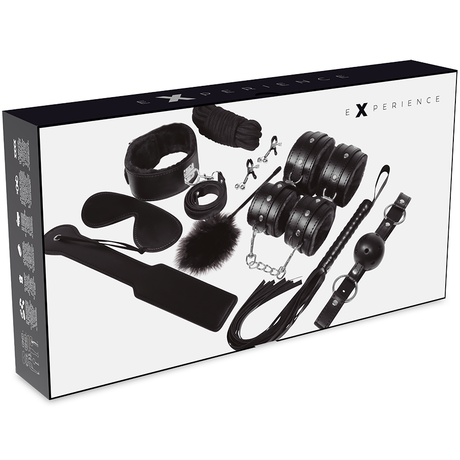 EXPERIENCE BLACK kit BDSM y bondage, en caja