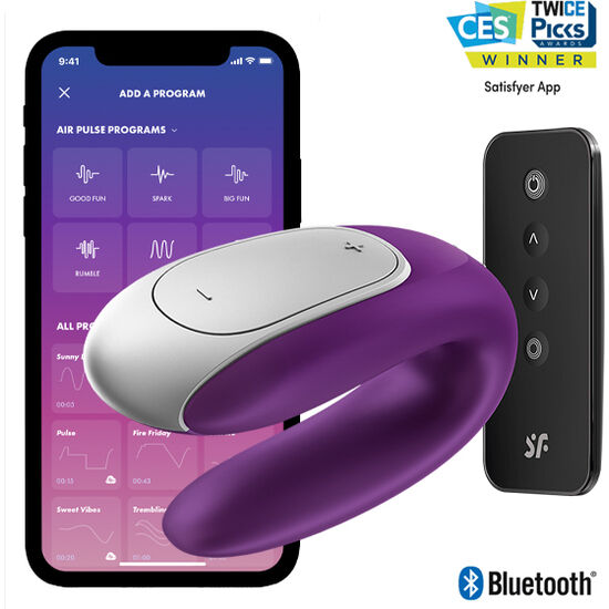 SATISFYER DOUBLE FUN vibrador de estimulación multiple para pareja con control remoto y APP