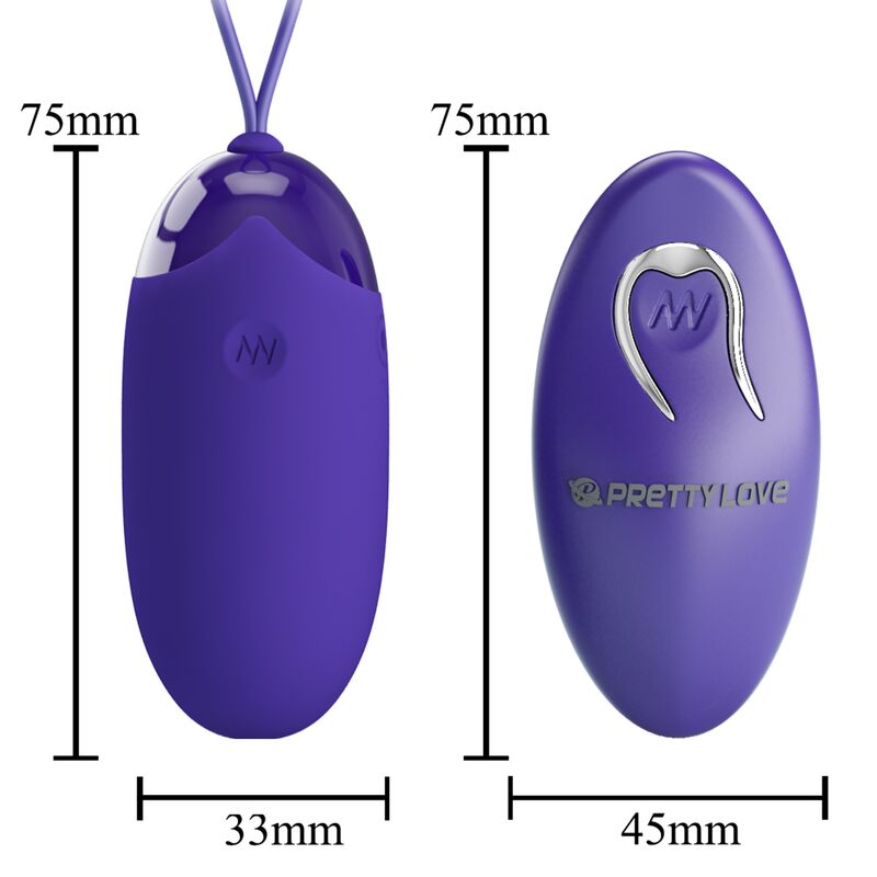 BERGER YOUTH huevo vibrador con control remoto y USB, medidas