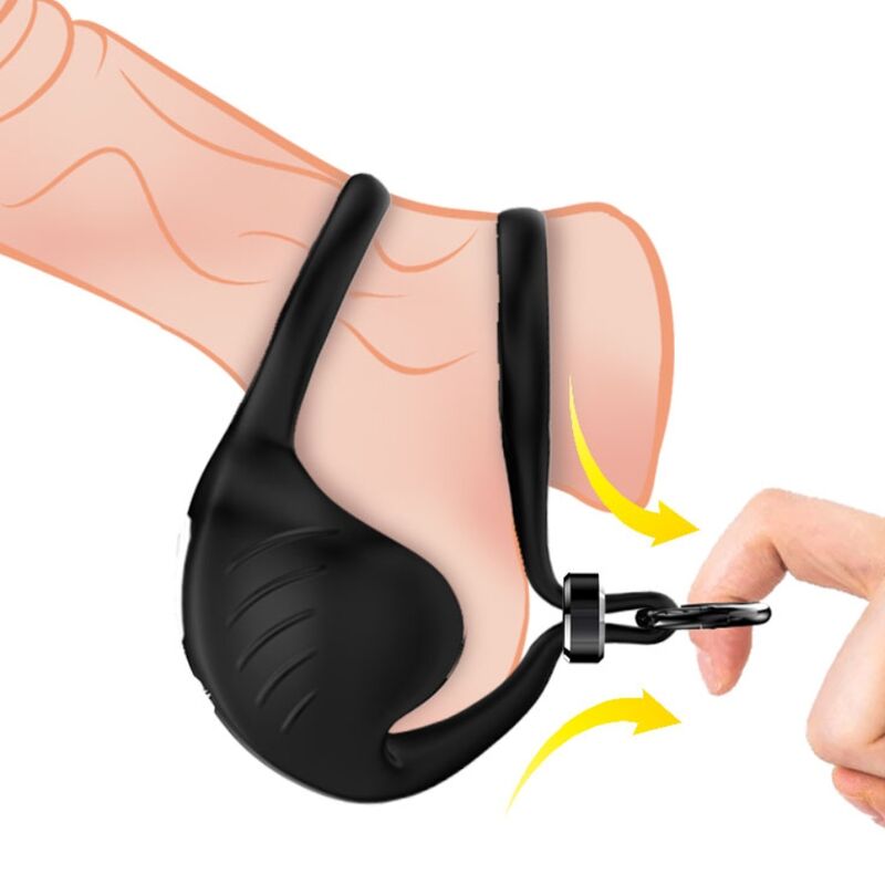 MANTA anillo vibrador para pene con estimulación de testiculos