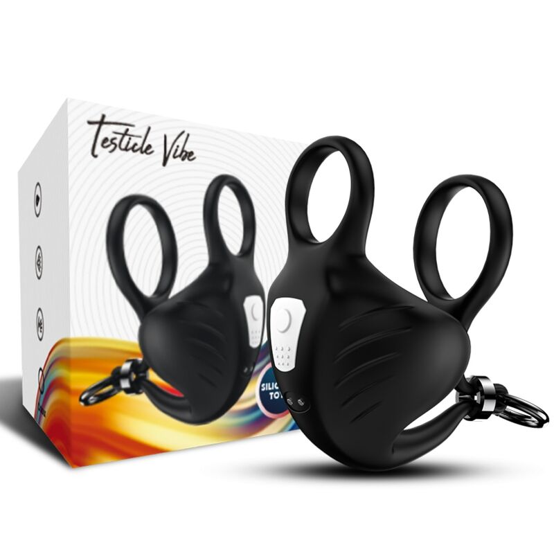 MANTA anillo vibrador para pene con estimulación de testiculos y control remoto, con empaque original