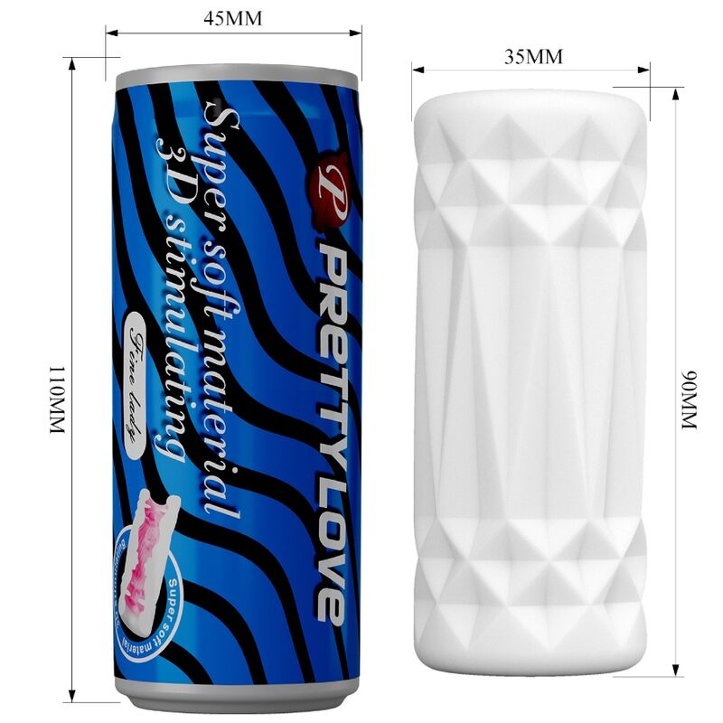 LATA huevo masturbador para hombre en funda texturizada, medidas