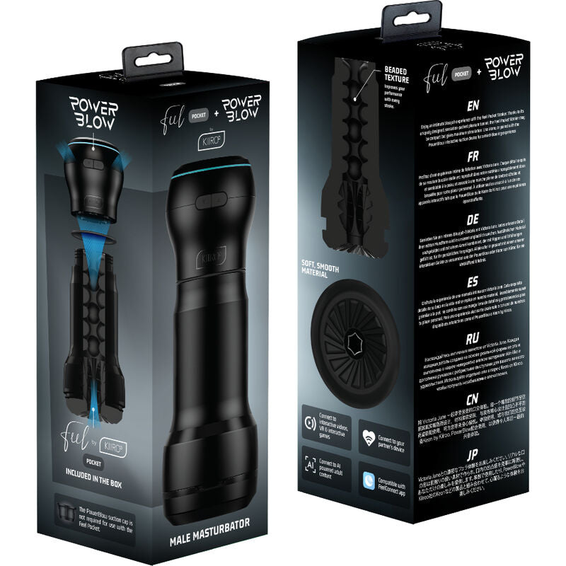 KIIROO POCKETBLOW Feel Pocket + PowerBlow masturbador automatico para hombre, en caja